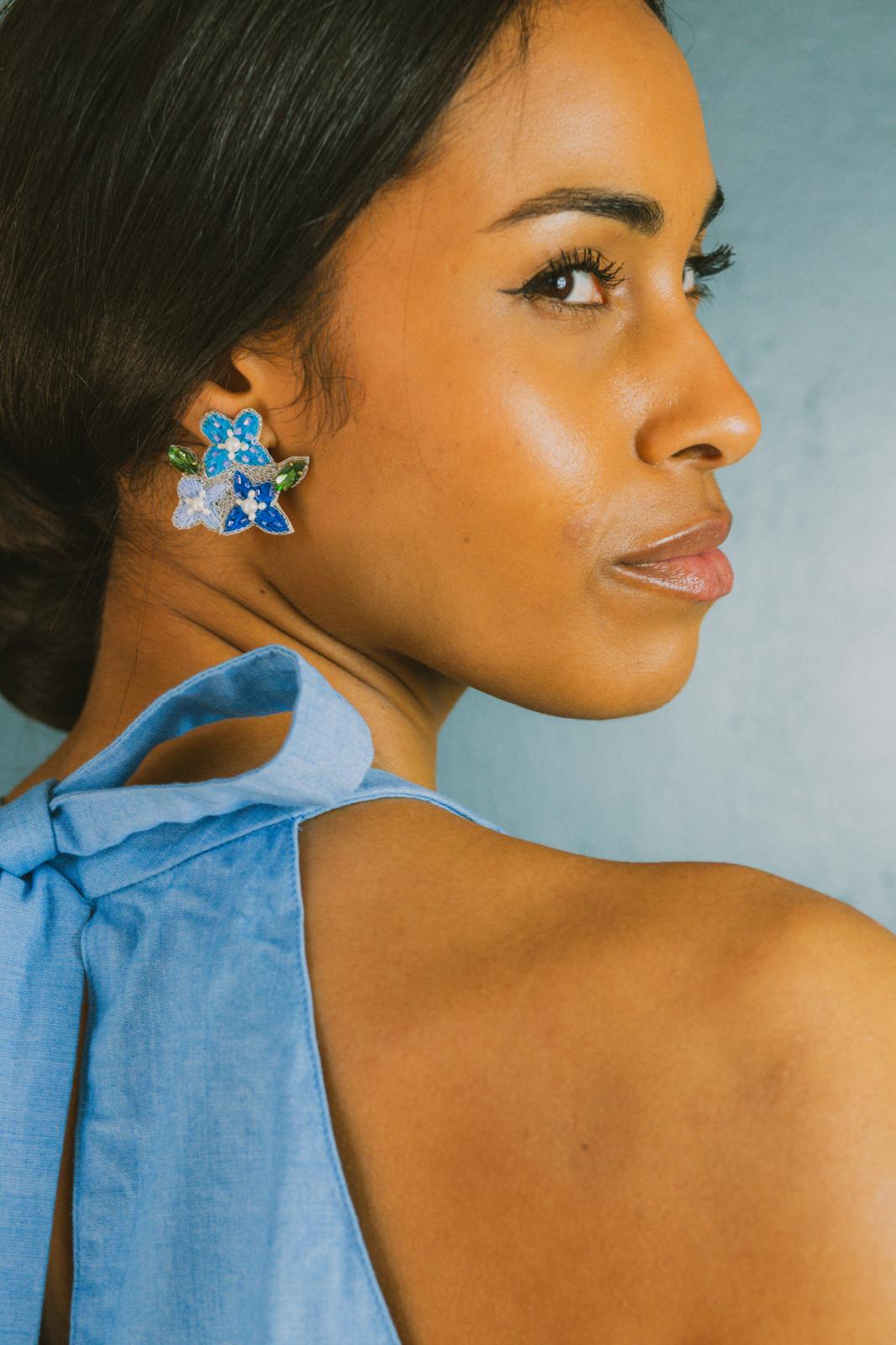 Boucles d'oreilles brodées LISA