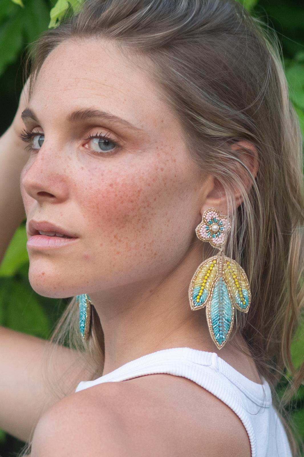 Boucles d'oreilles brodées Amalia