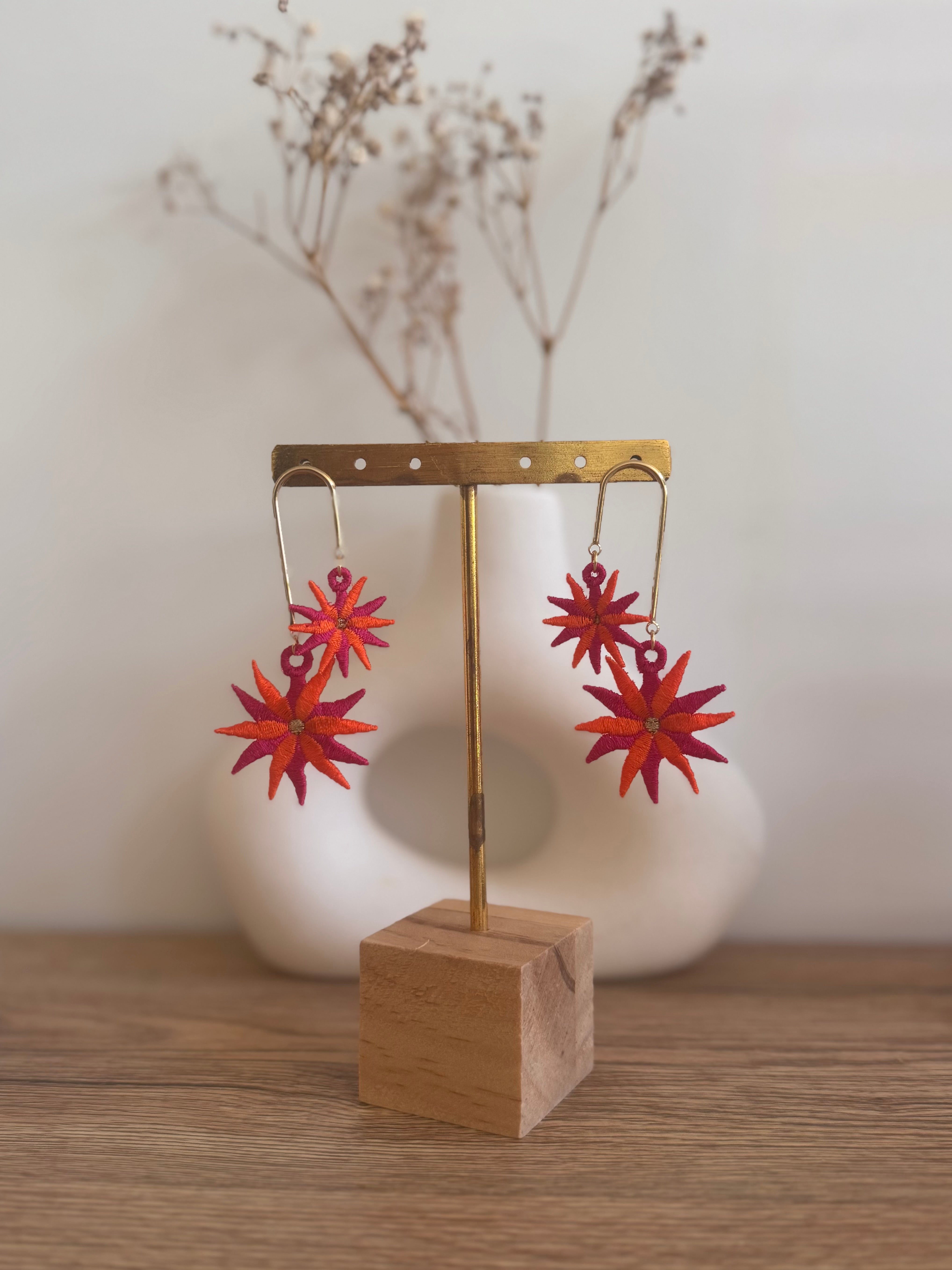 Boucles d'oreilles brodées : SOPHIA