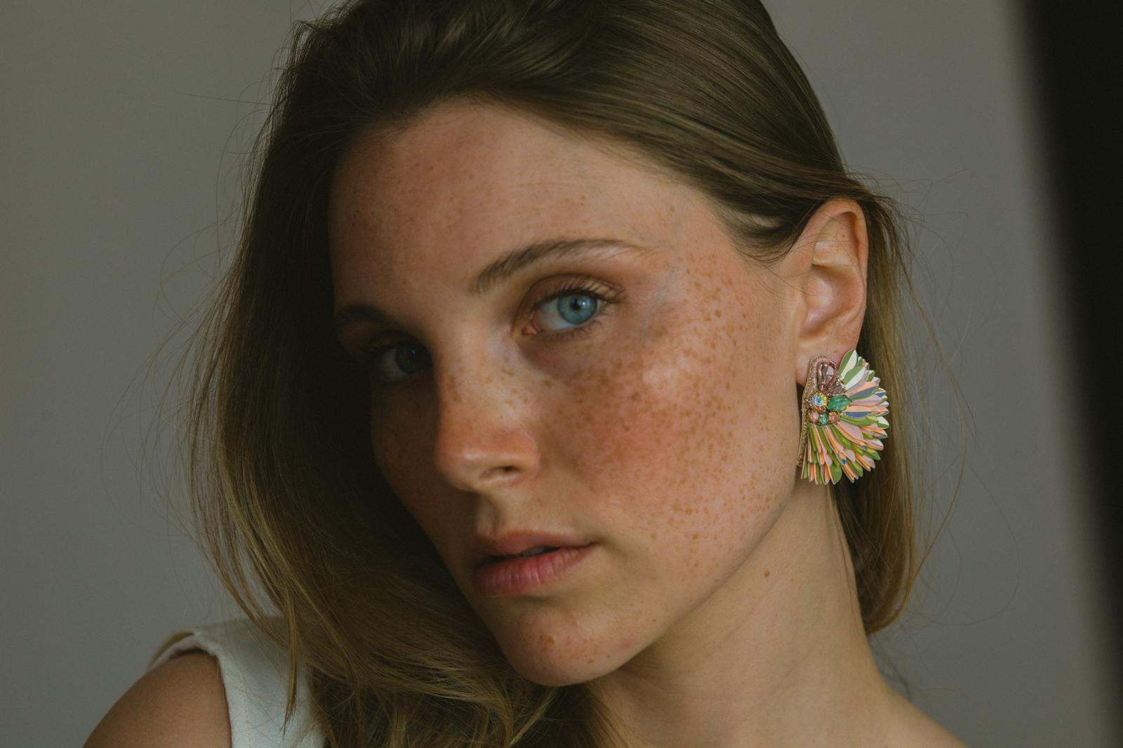 Boucles d'oreilles brodées ISÉE