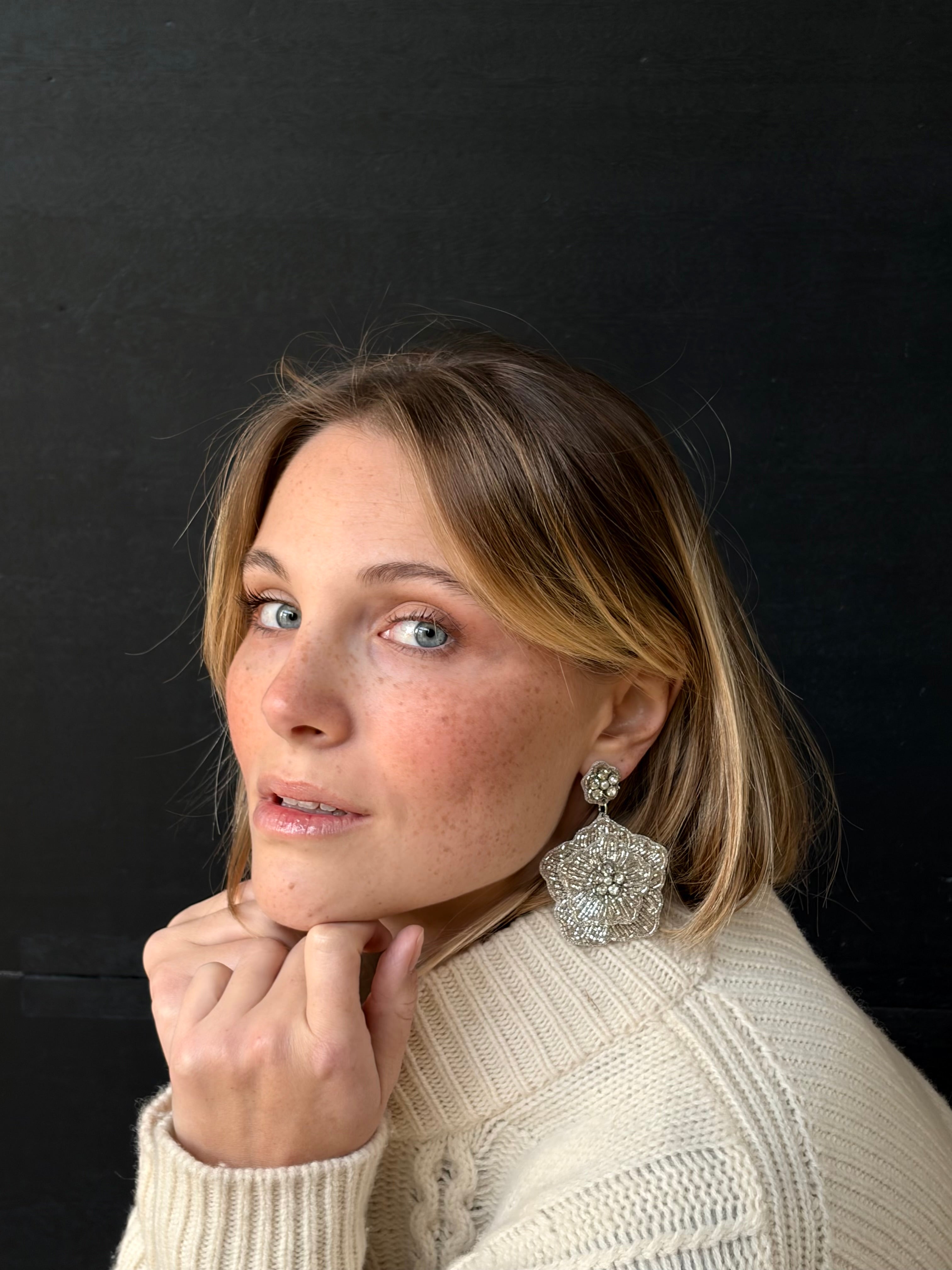 Cassiopeia embroidered earrings