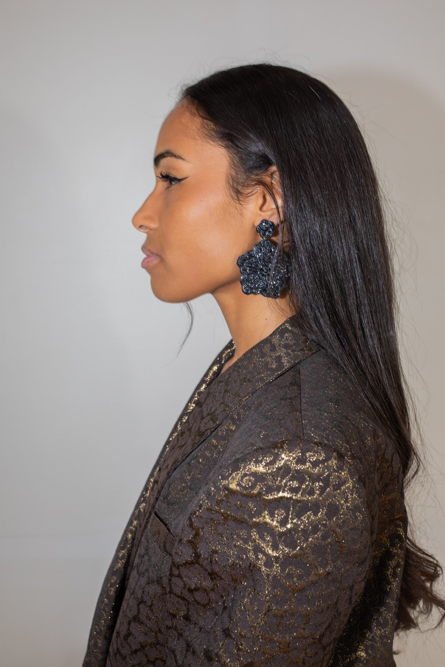 Boucles d'oreilles brodées Perlées Divya