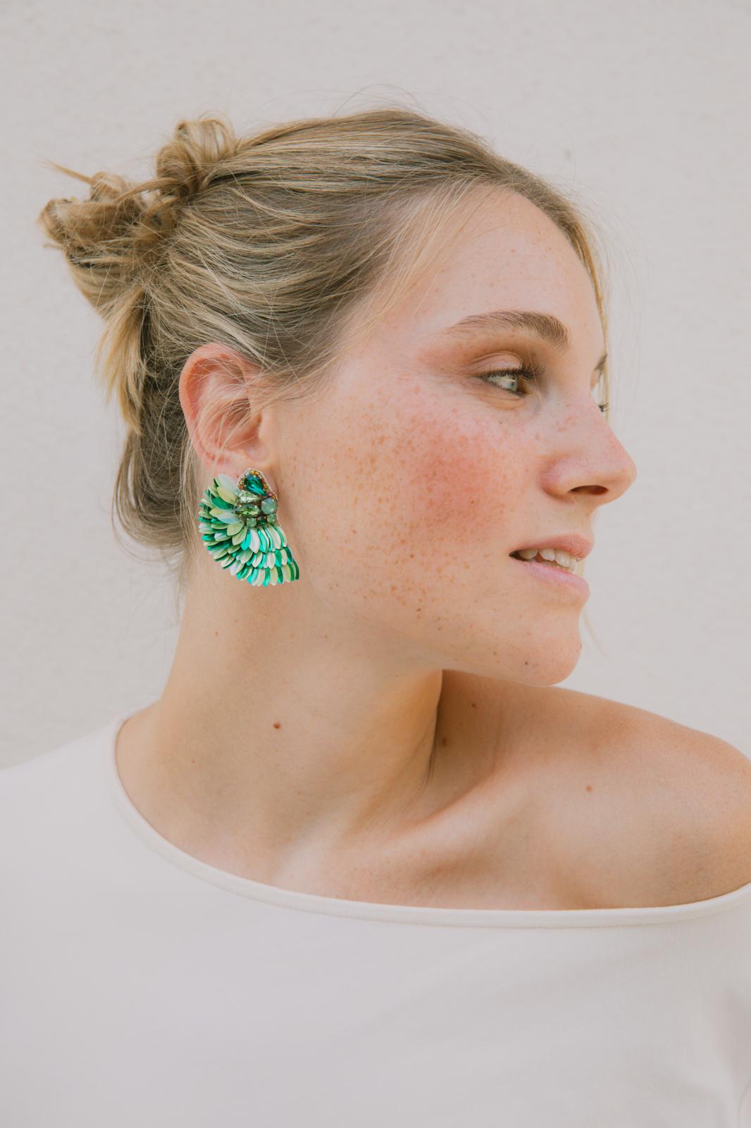 Boucles d'oreilles brodées ISÉE