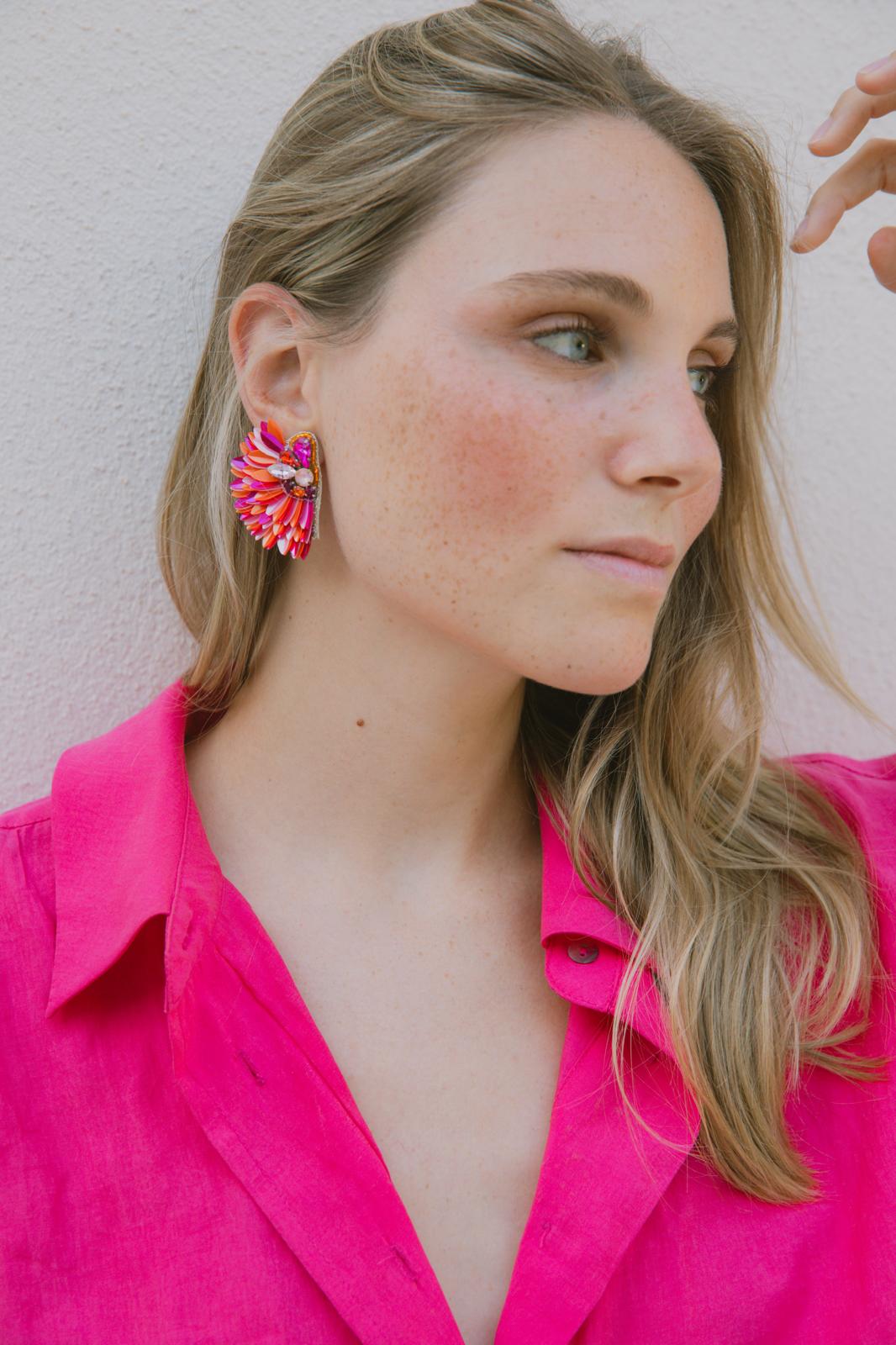 Boucles d'oreilles brodées ISÉE