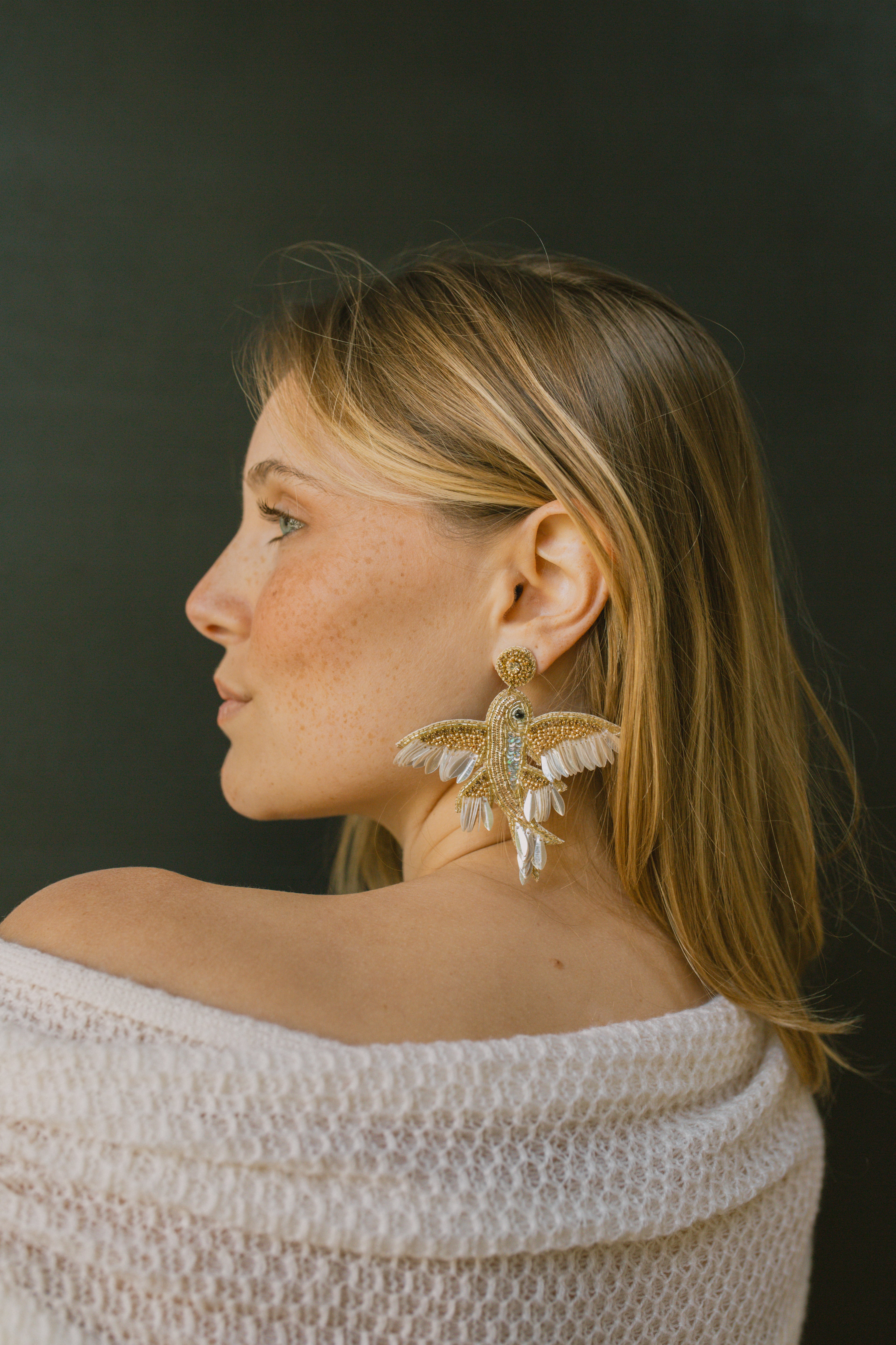 Cassiopeia embroidered earrings