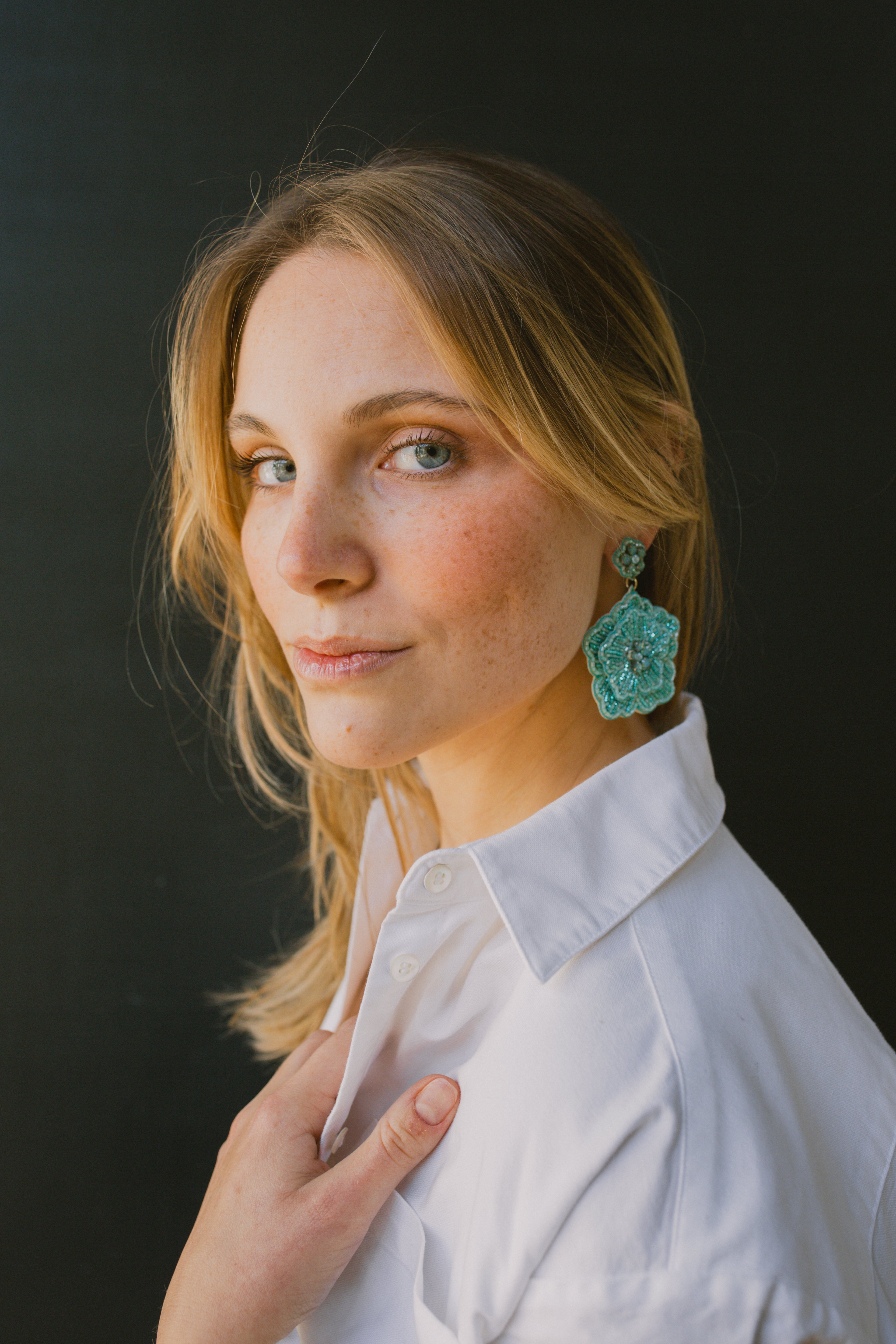 Cassiopeia embroidered earrings