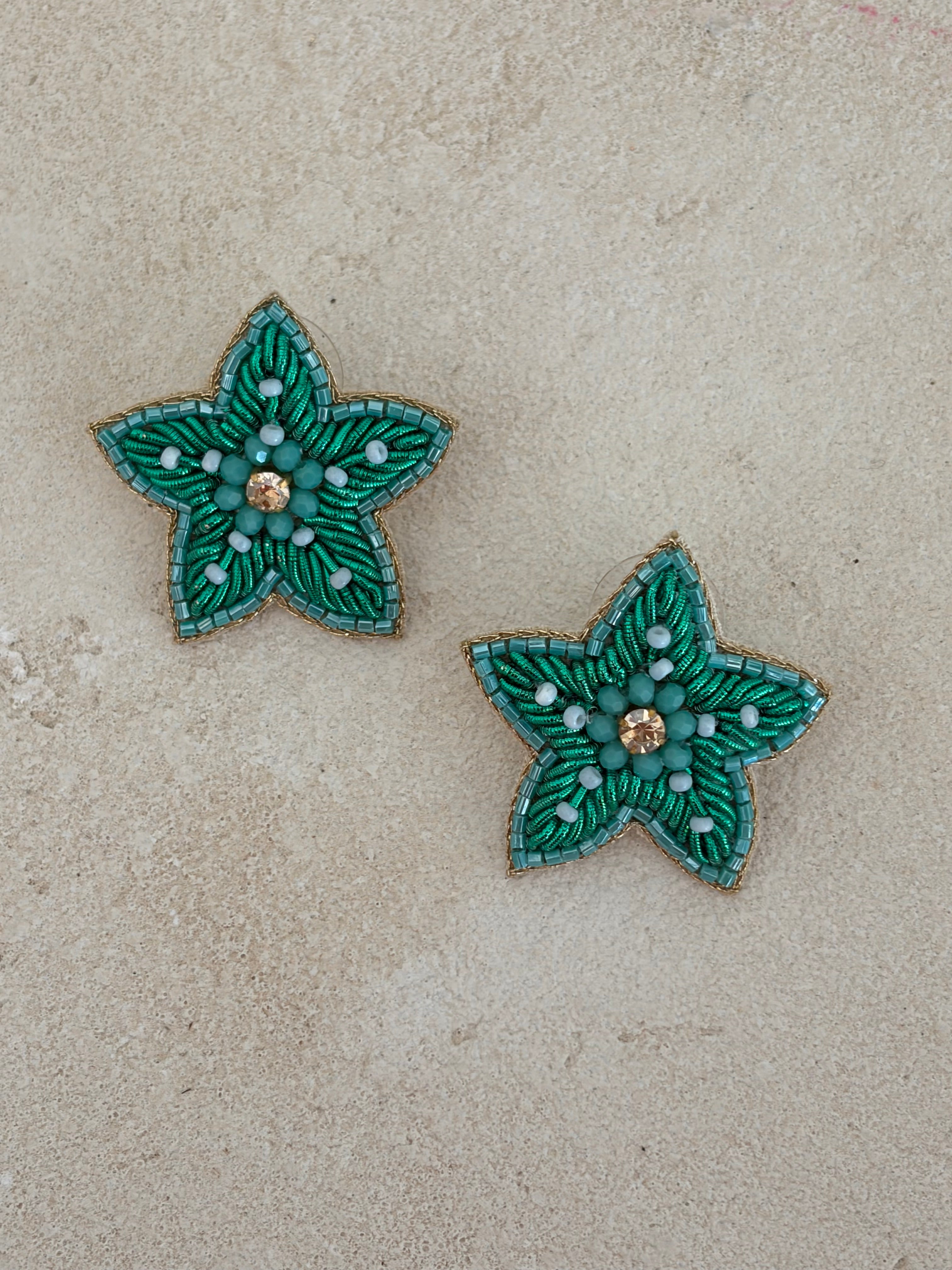 Boucles d'oreilles brodées SILÉA
