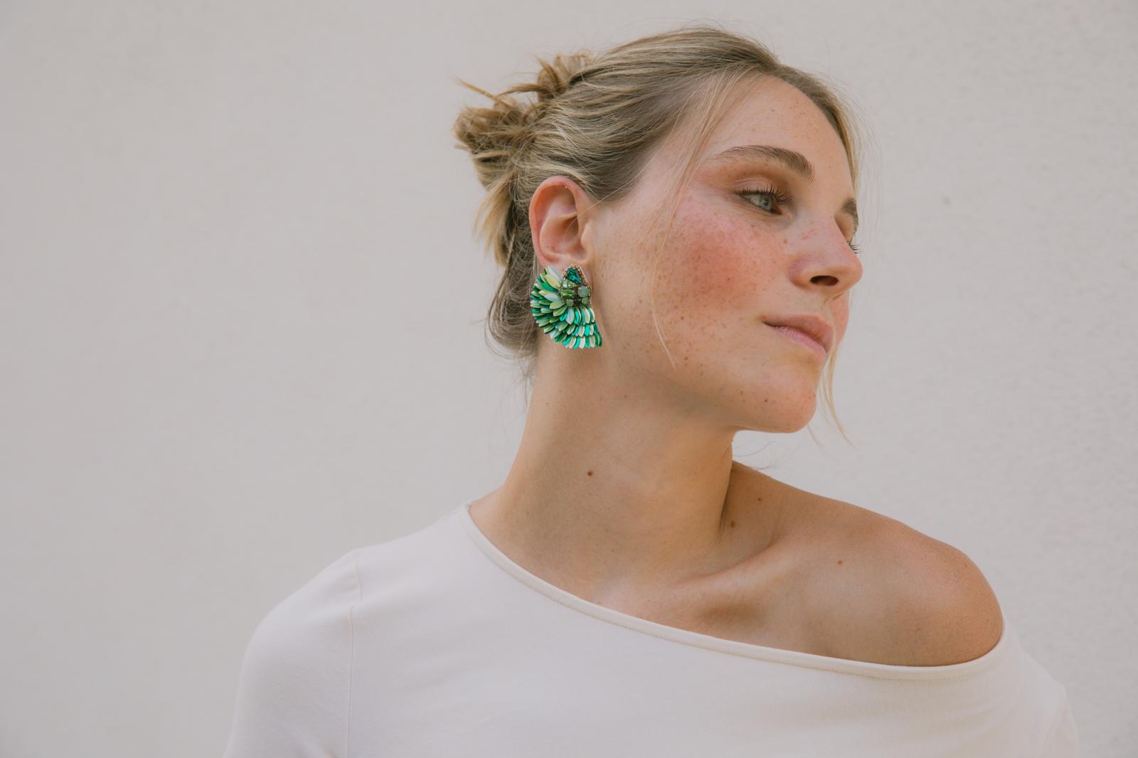 Boucles d'oreilles brodées ISÉE