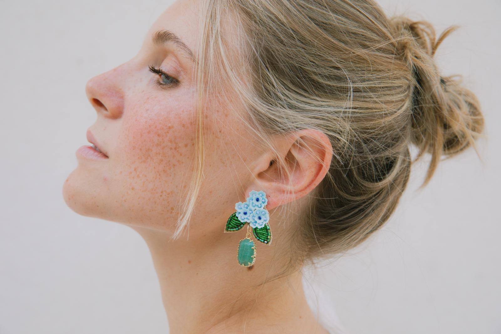 Boucles d'oreilles brodées LYSÉA