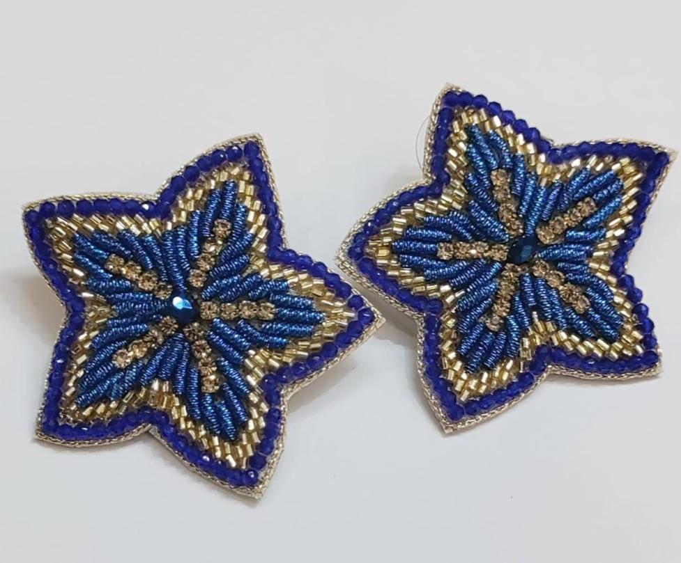 Cassiopeia embroidered earrings