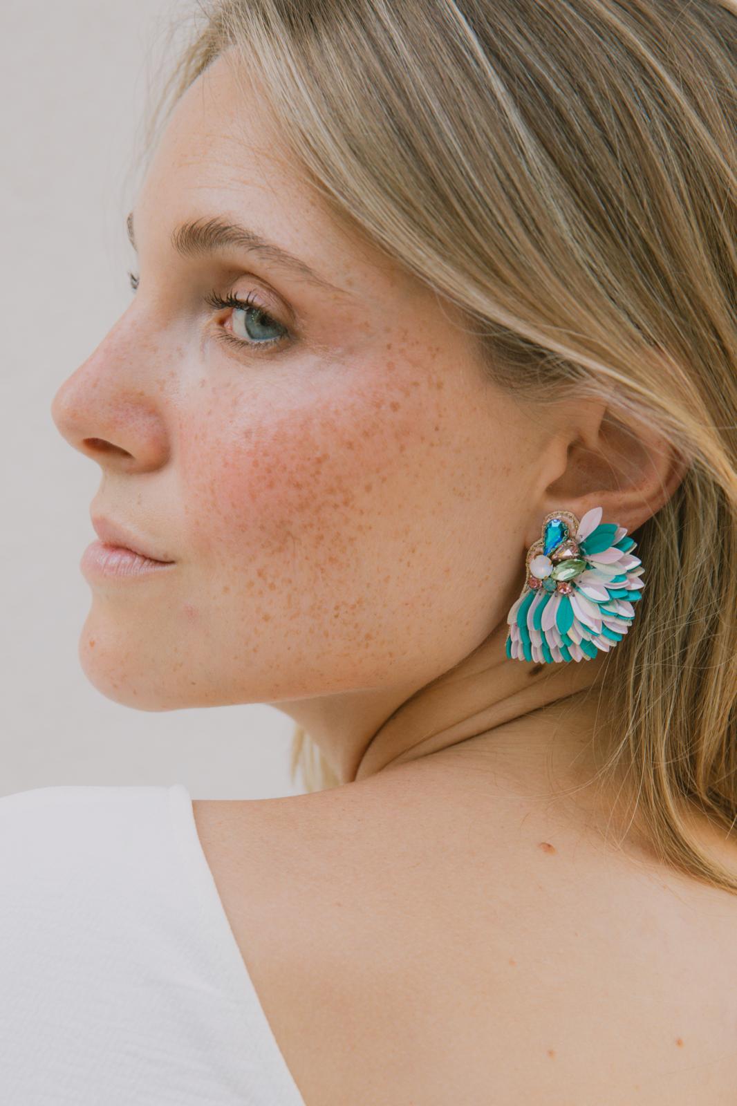 Boucles d'oreilles brodées ISÉE