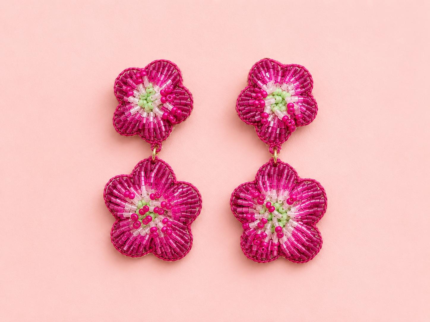 Boucles d'oreilles brodées Manéa