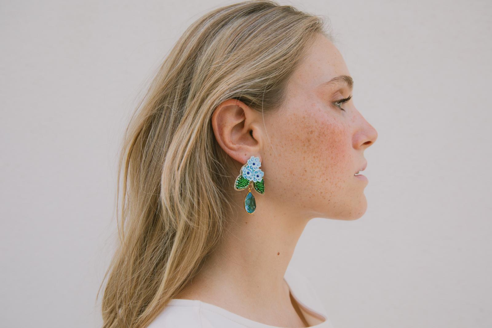 Boucles d'oreilles brodées LYSÉA