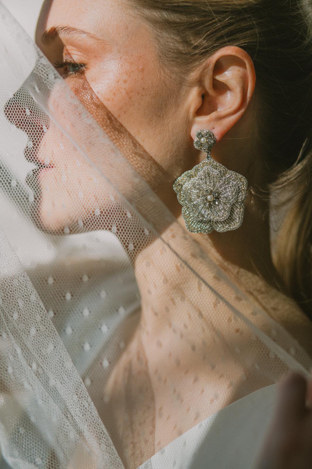 Cassiopeia embroidered earrings