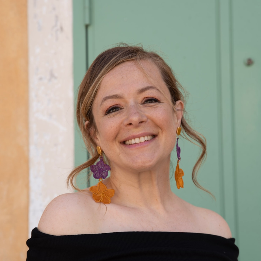 Soléa double embroidered earrings