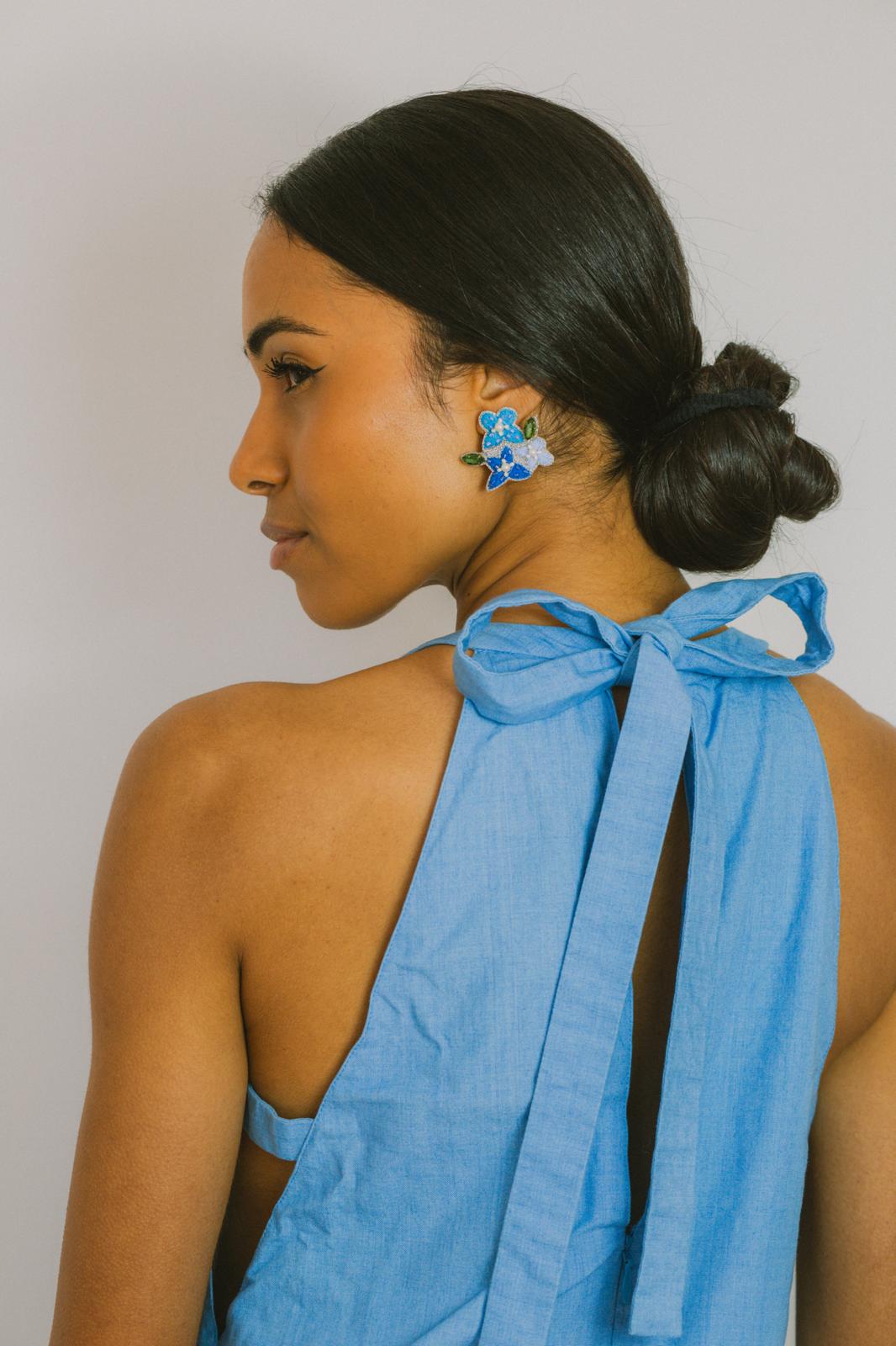 Boucles d'oreilles brodées LISA