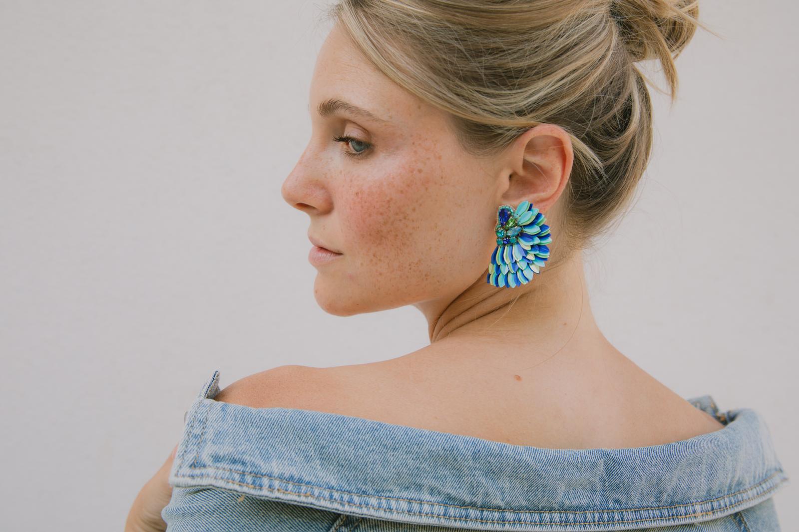 Boucles d'oreilles brodées ISÉE