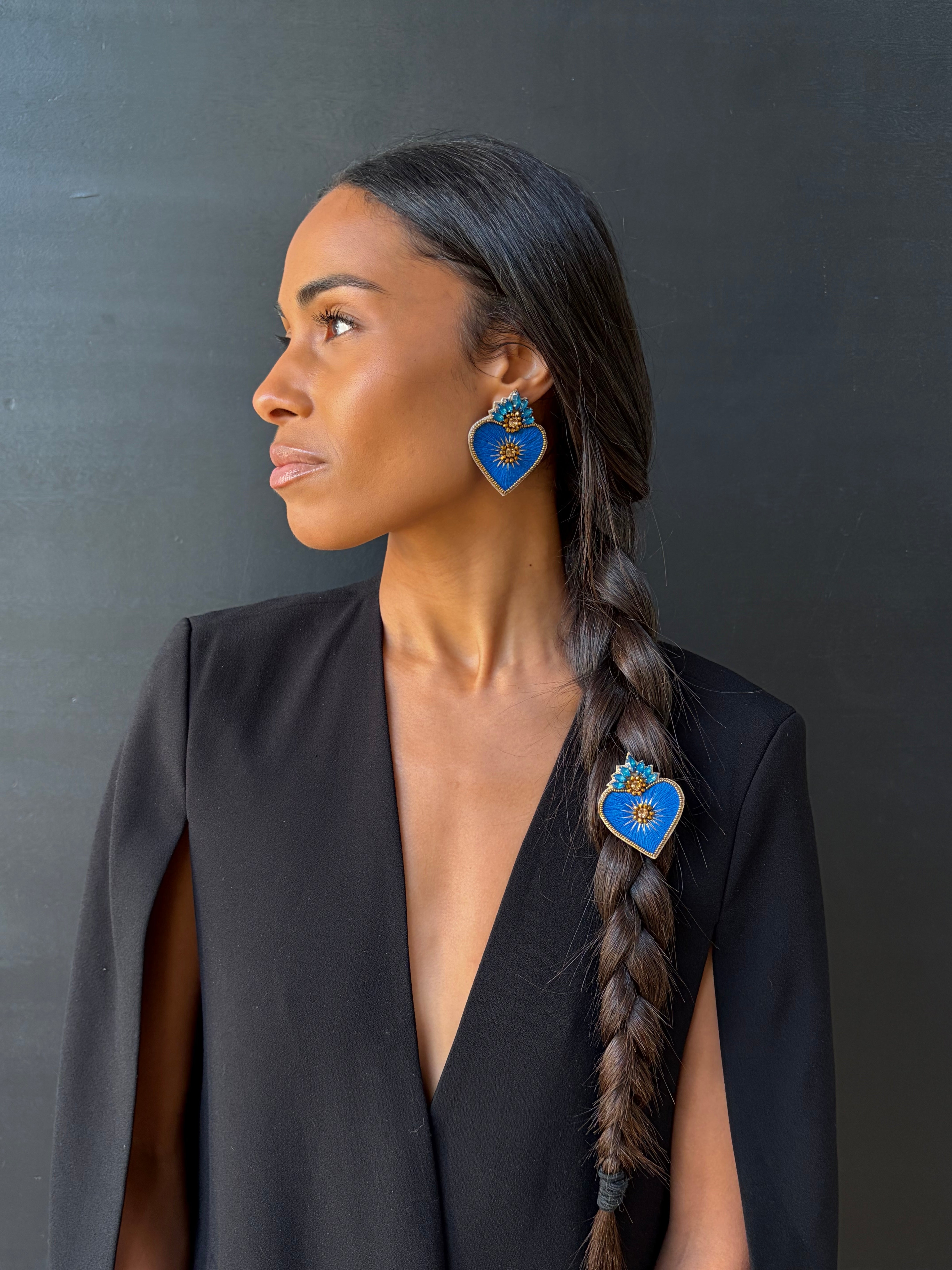 Cassiopeia embroidered earrings