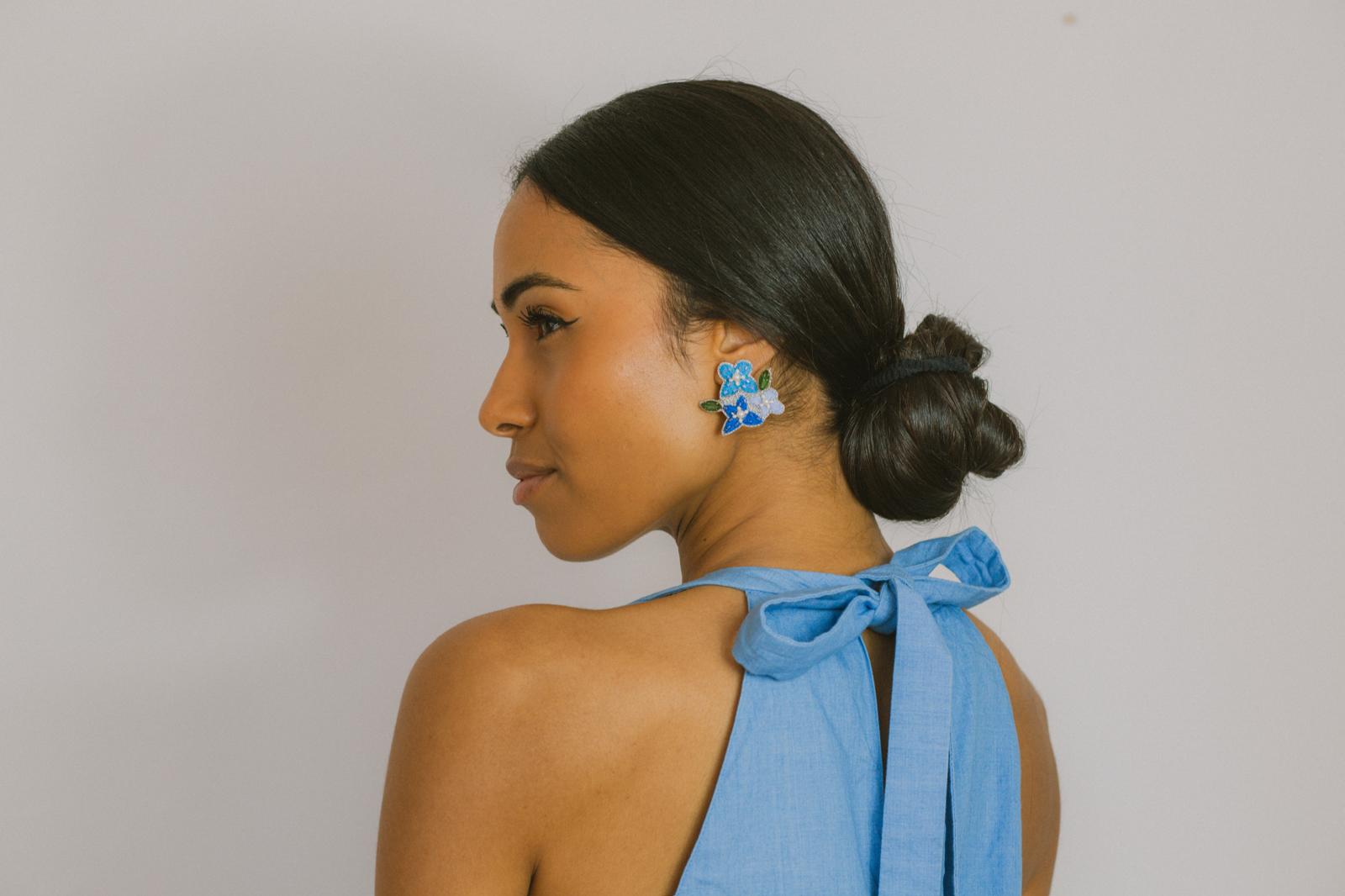 Boucles d'oreilles brodées LISA