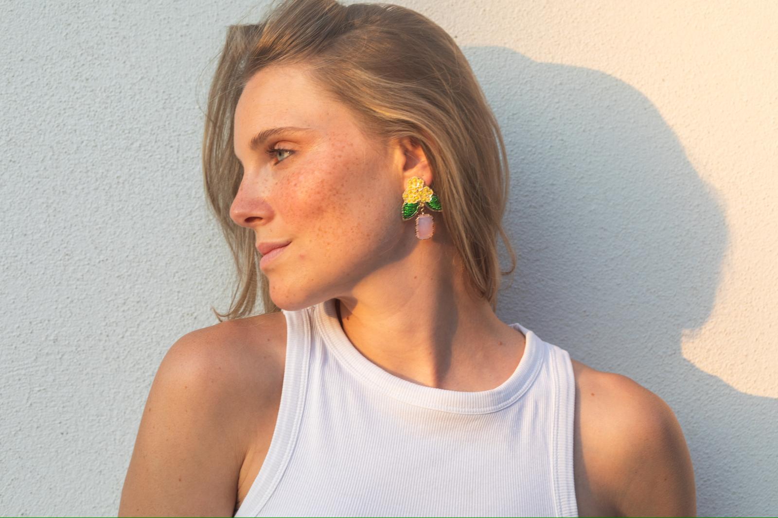 Boucles d'oreilles brodées LYSÉA