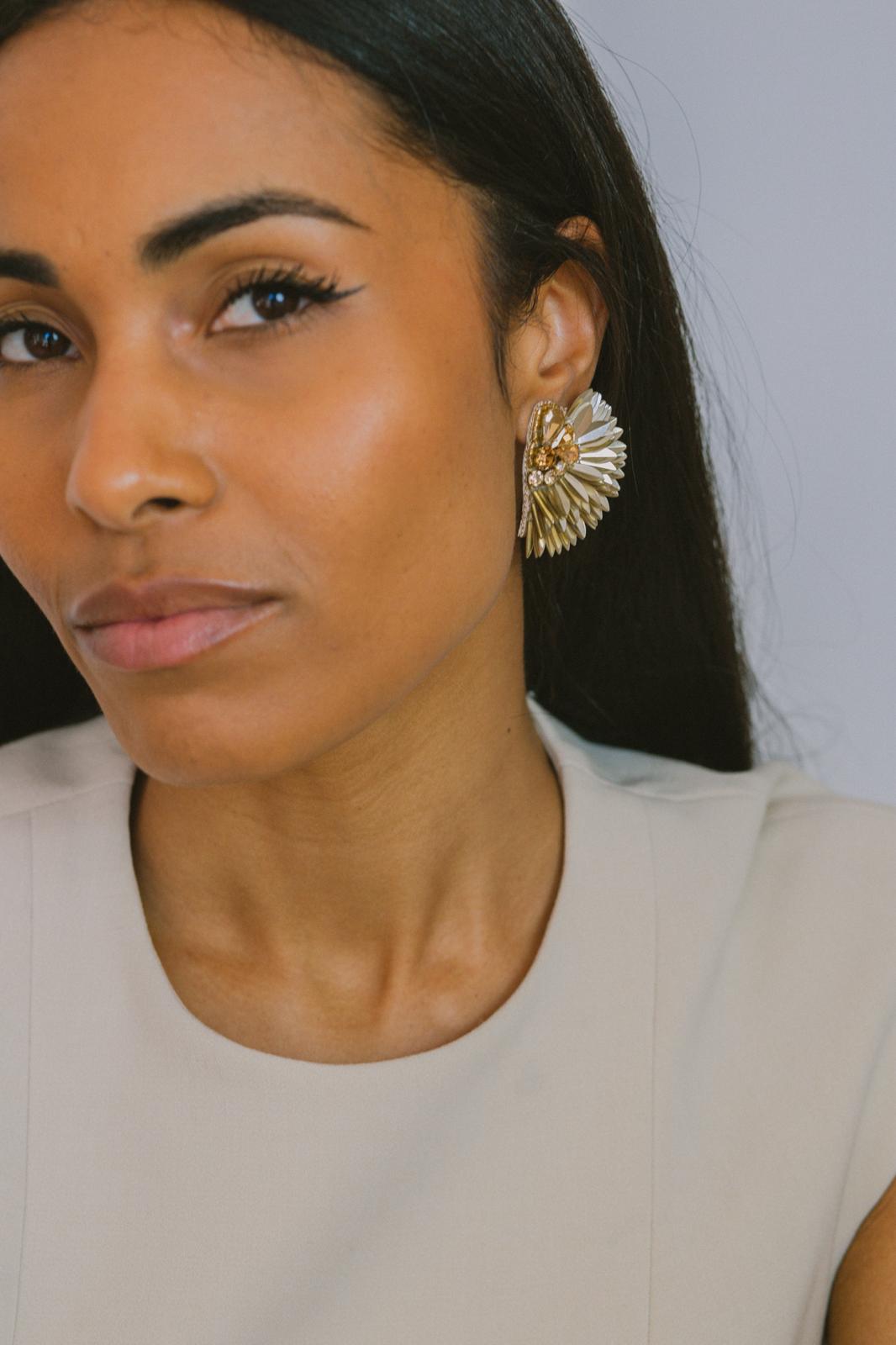 Boucles d'oreilles brodées ISÉE