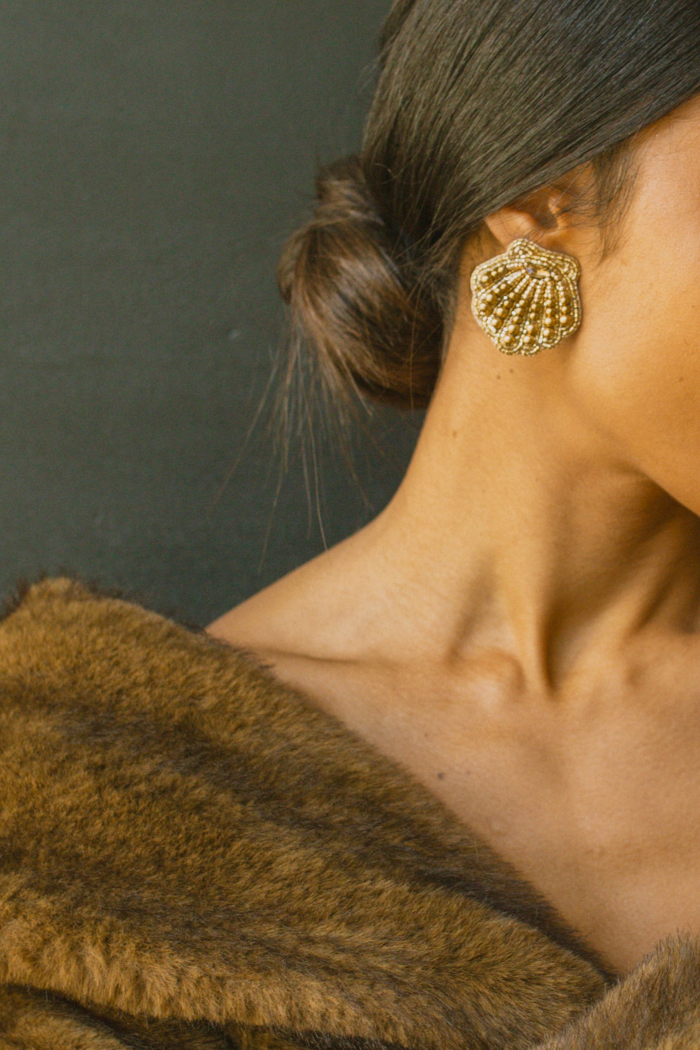 Boucles d'oreilles brodées Perlées Sonia