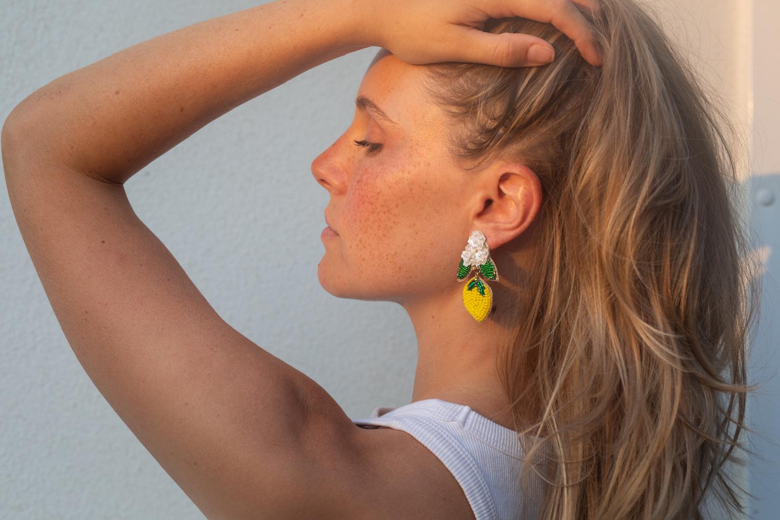 Boucles d'oreilles brodées LIMONA