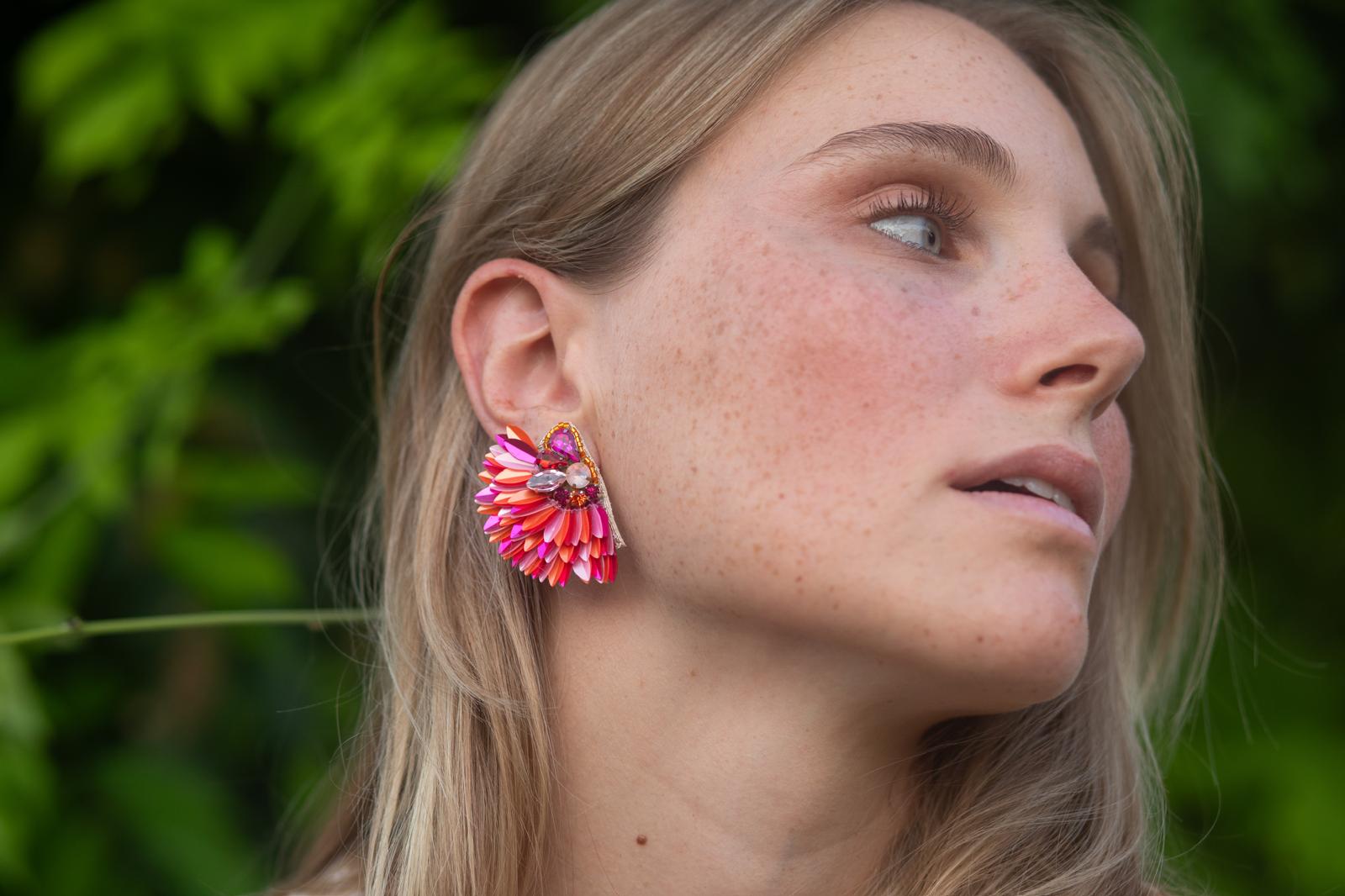 Boucles d'oreilles brodées ISÉE