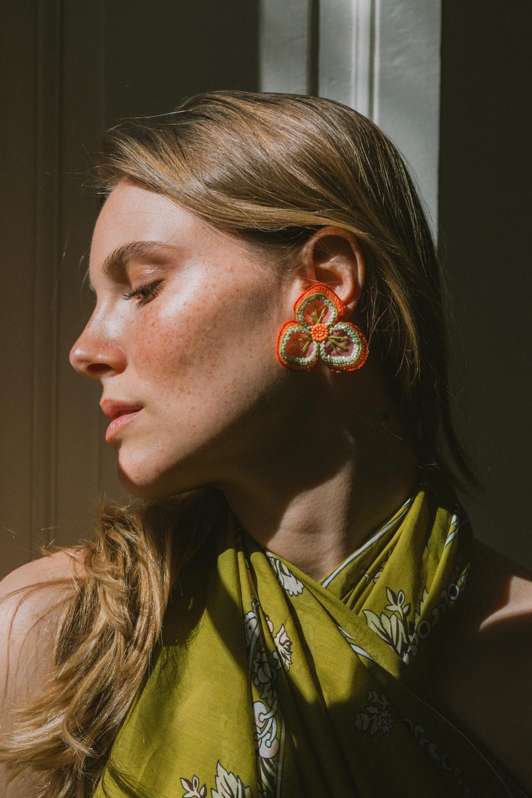 Boucles d'oreilles brodées NÉLIA