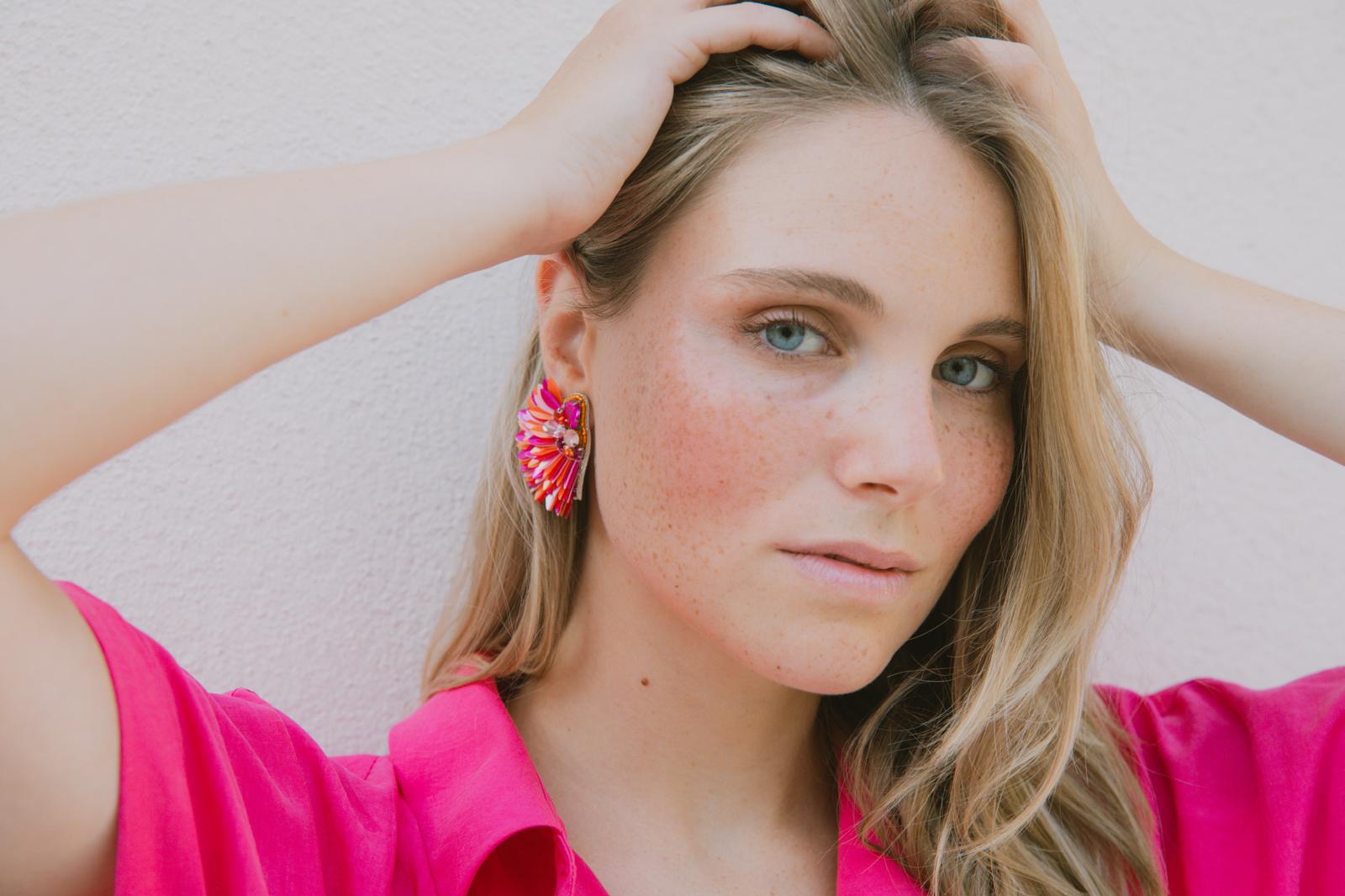 Boucles d'oreilles brodées ISÉE