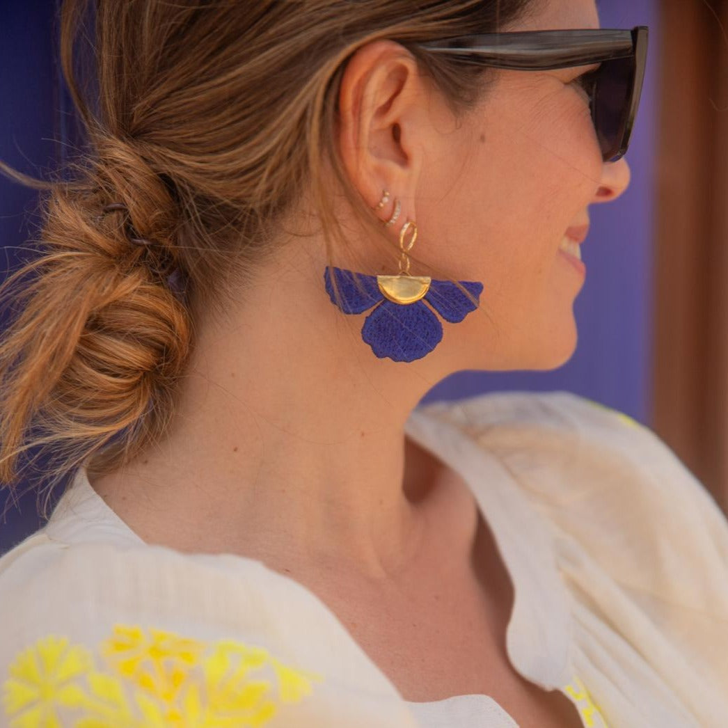 Boucles d'oreilles brodées Léontine MAISON PERNILLE x MARUSHKA