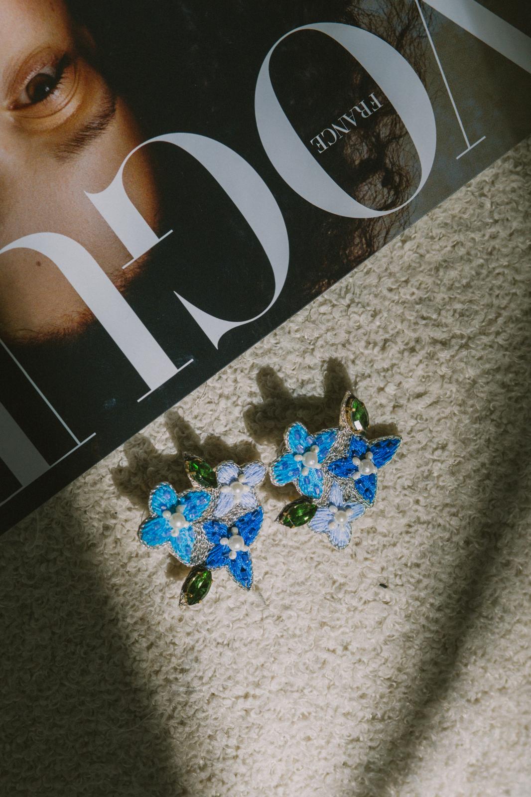 Boucles d'oreilles brodées LISA