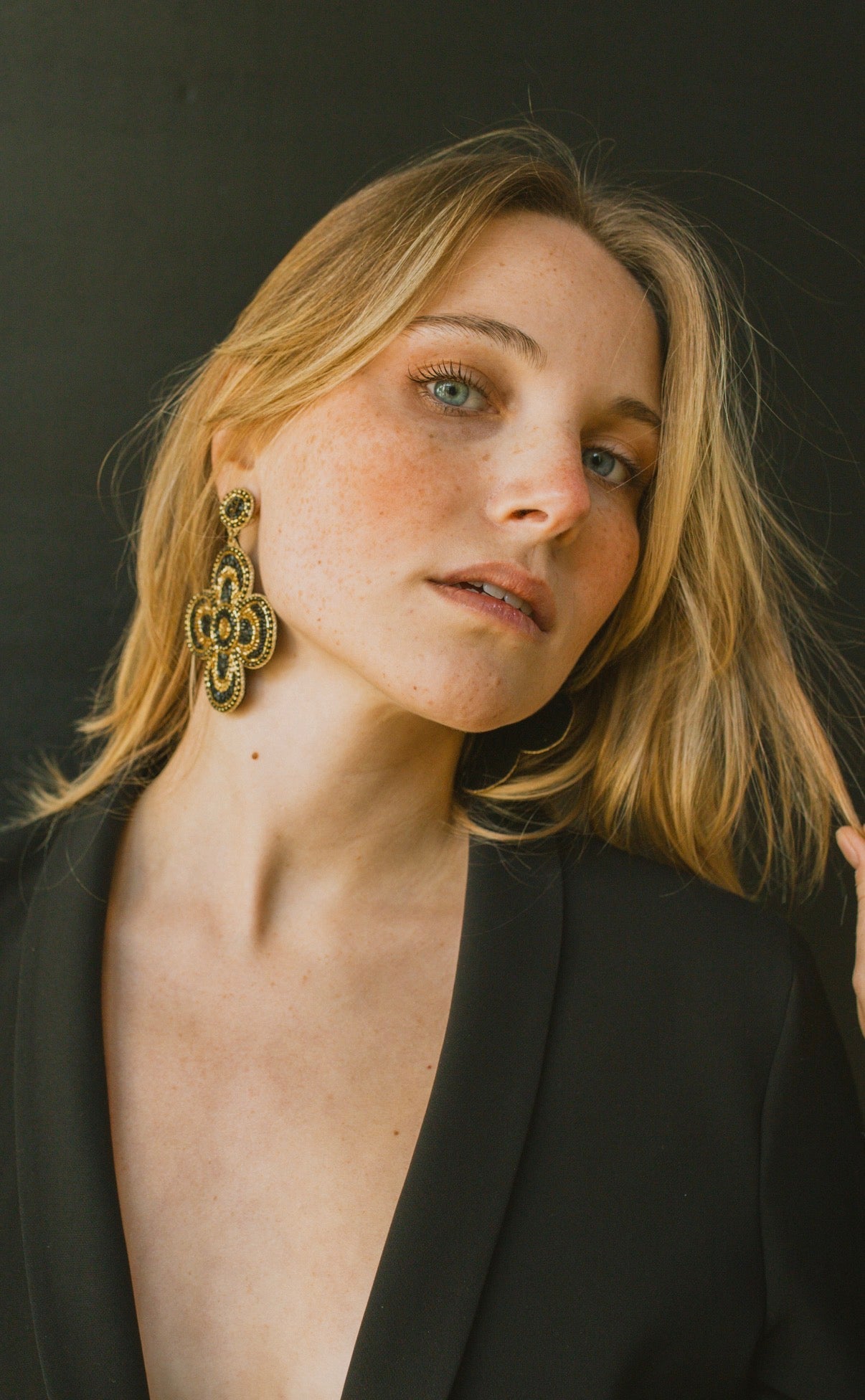 Cassiopeia embroidered earrings