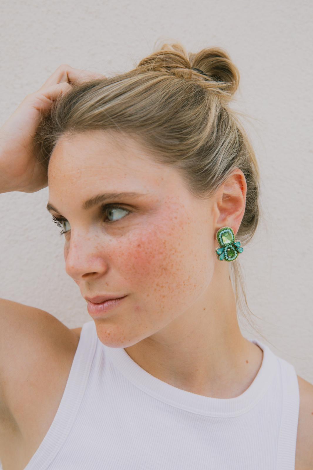 Boucles d'oreilles brodées Isadora