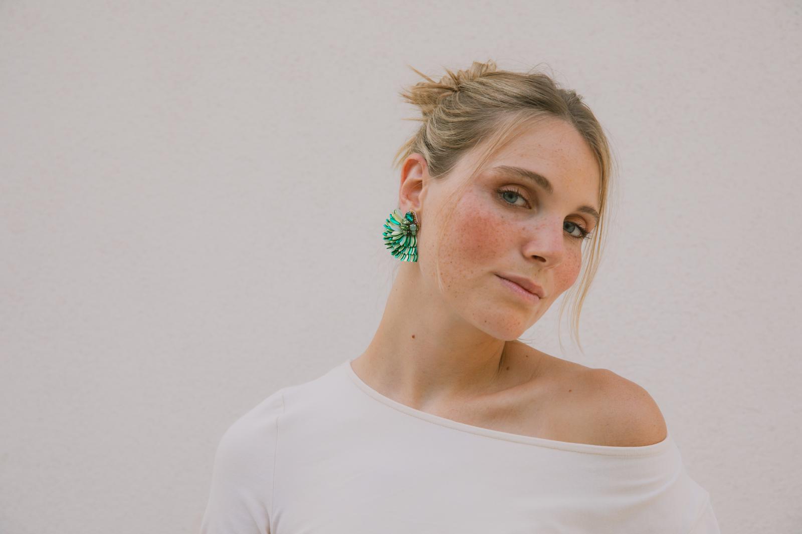 Boucles d'oreilles brodées ISÉE