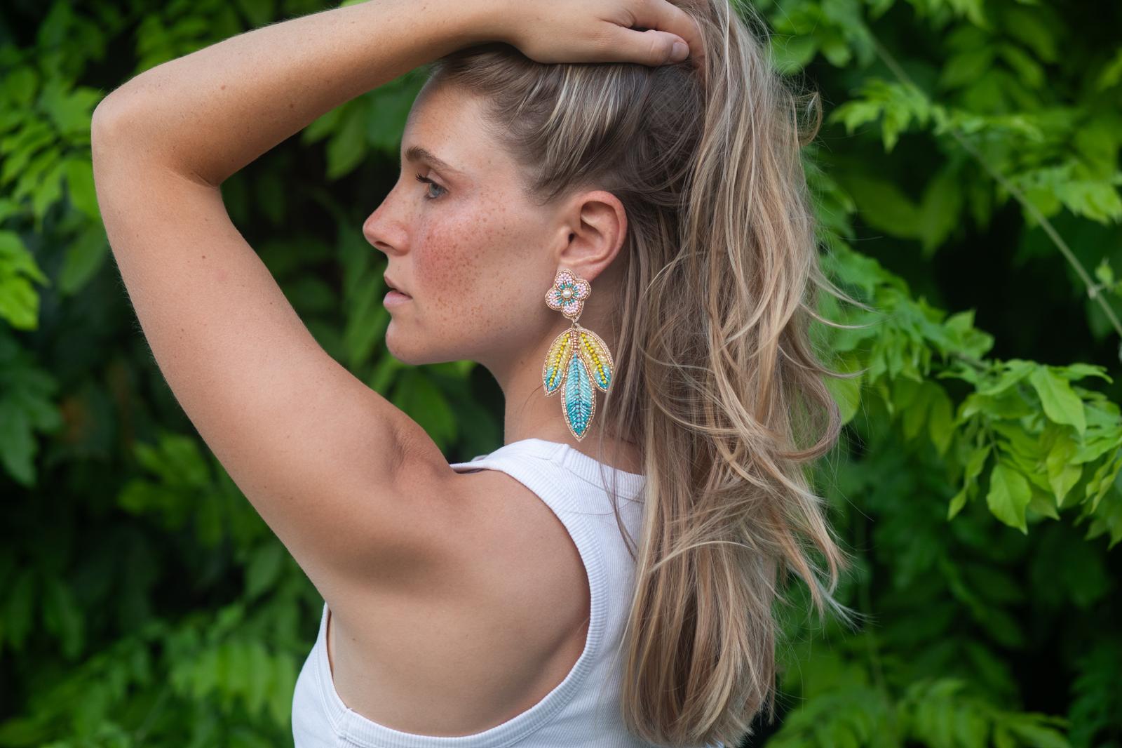 Boucles d'oreilles brodées Amalia