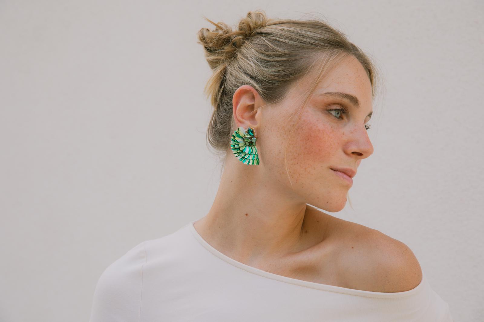 Boucles d'oreilles brodées ISÉE