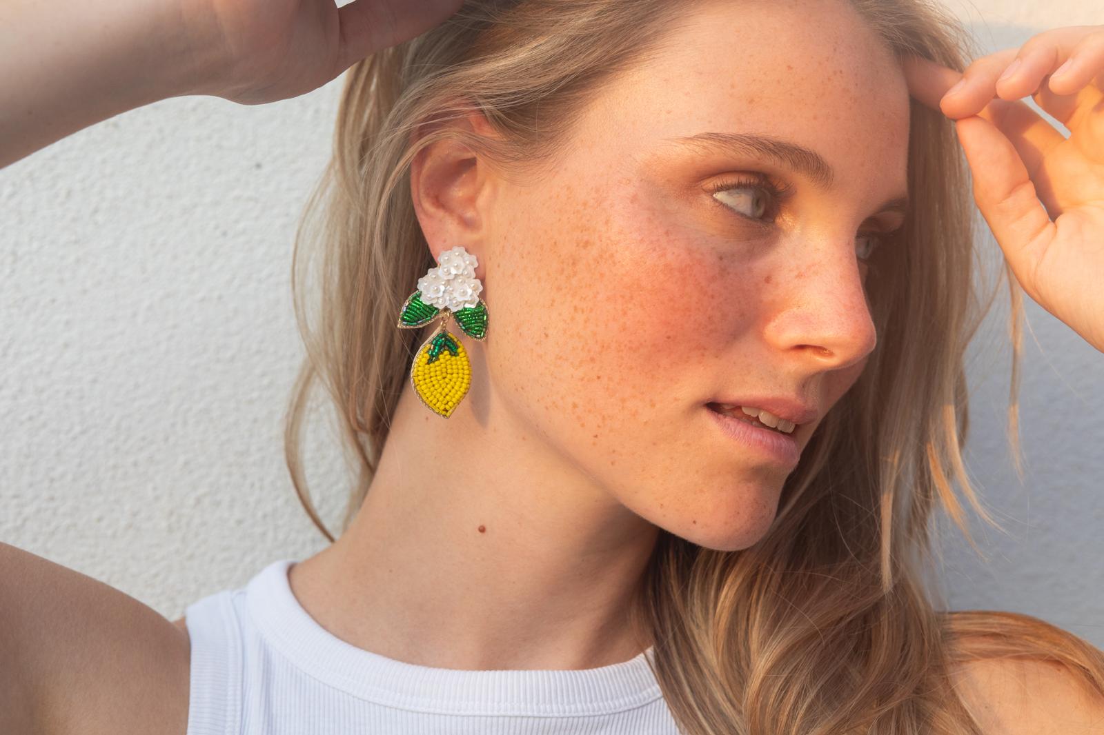 Boucles d'oreilles brodées LIMONA