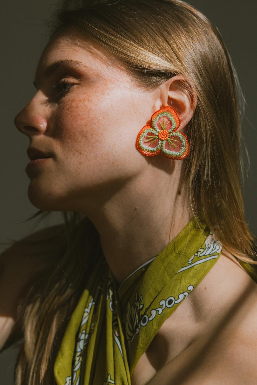 Boucles d'oreilles brodées NÉLIA