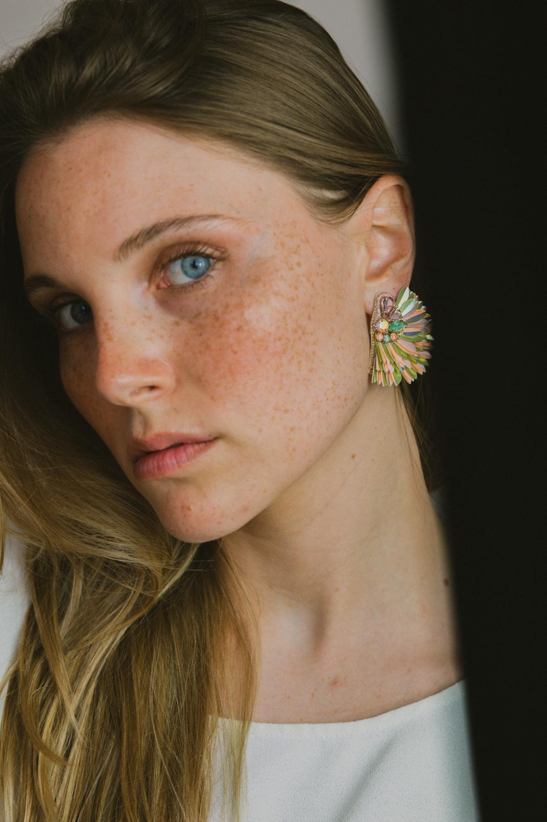 Boucles d'oreilles brodées ISÉE