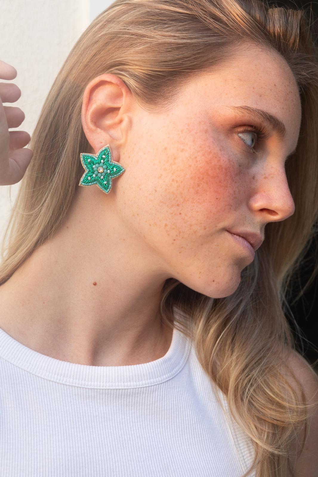 Boucles d'oreilles brodées SILÉA