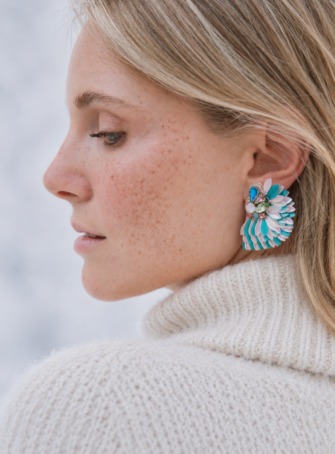 Boucles d'oreilles brodées ISÉE