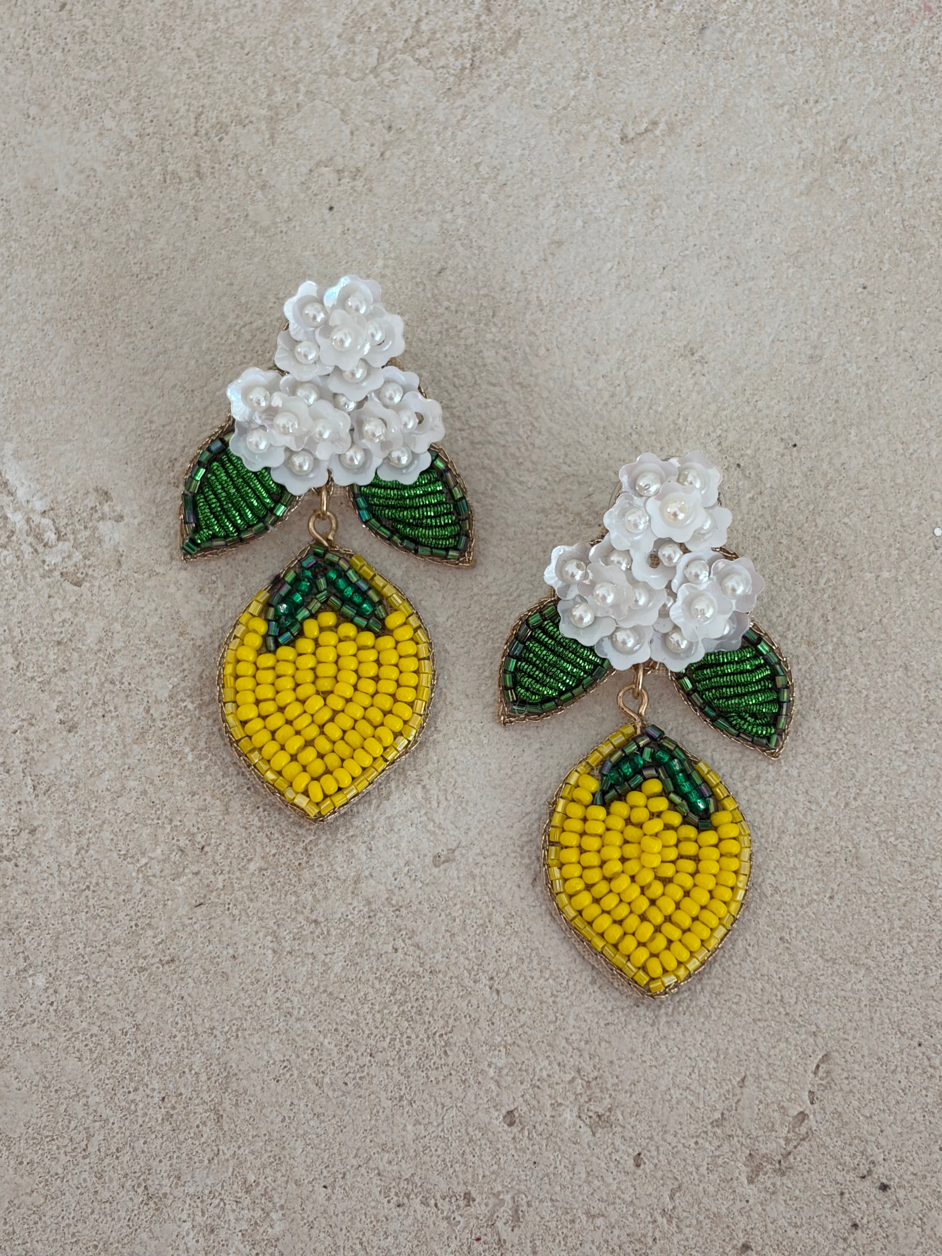 Boucles d'oreilles brodées LIMONA
