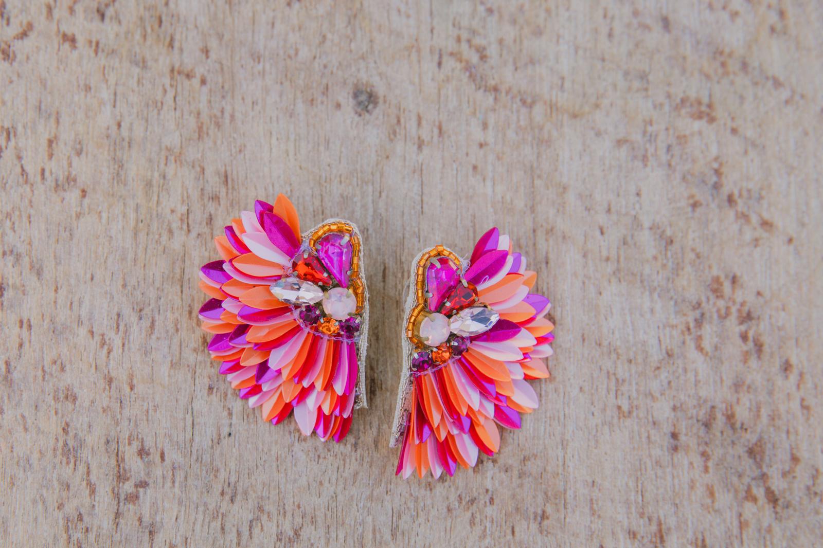 Boucles d'oreilles brodées ISÉE