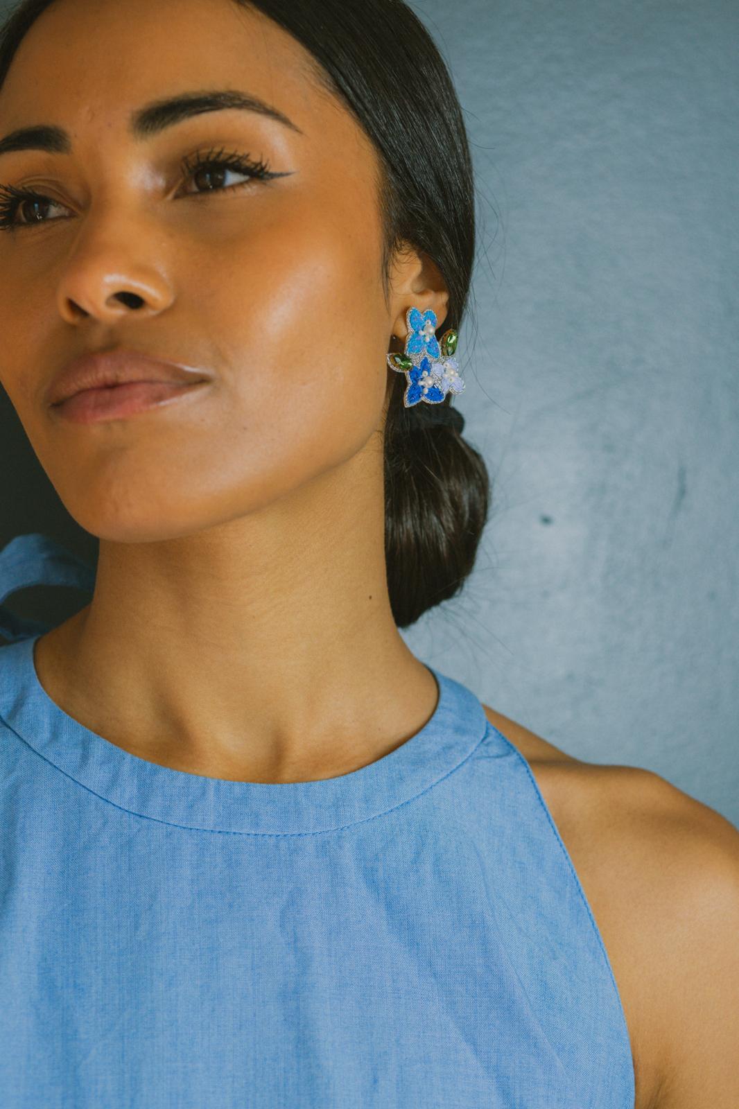 Boucles d'oreilles brodées LISA