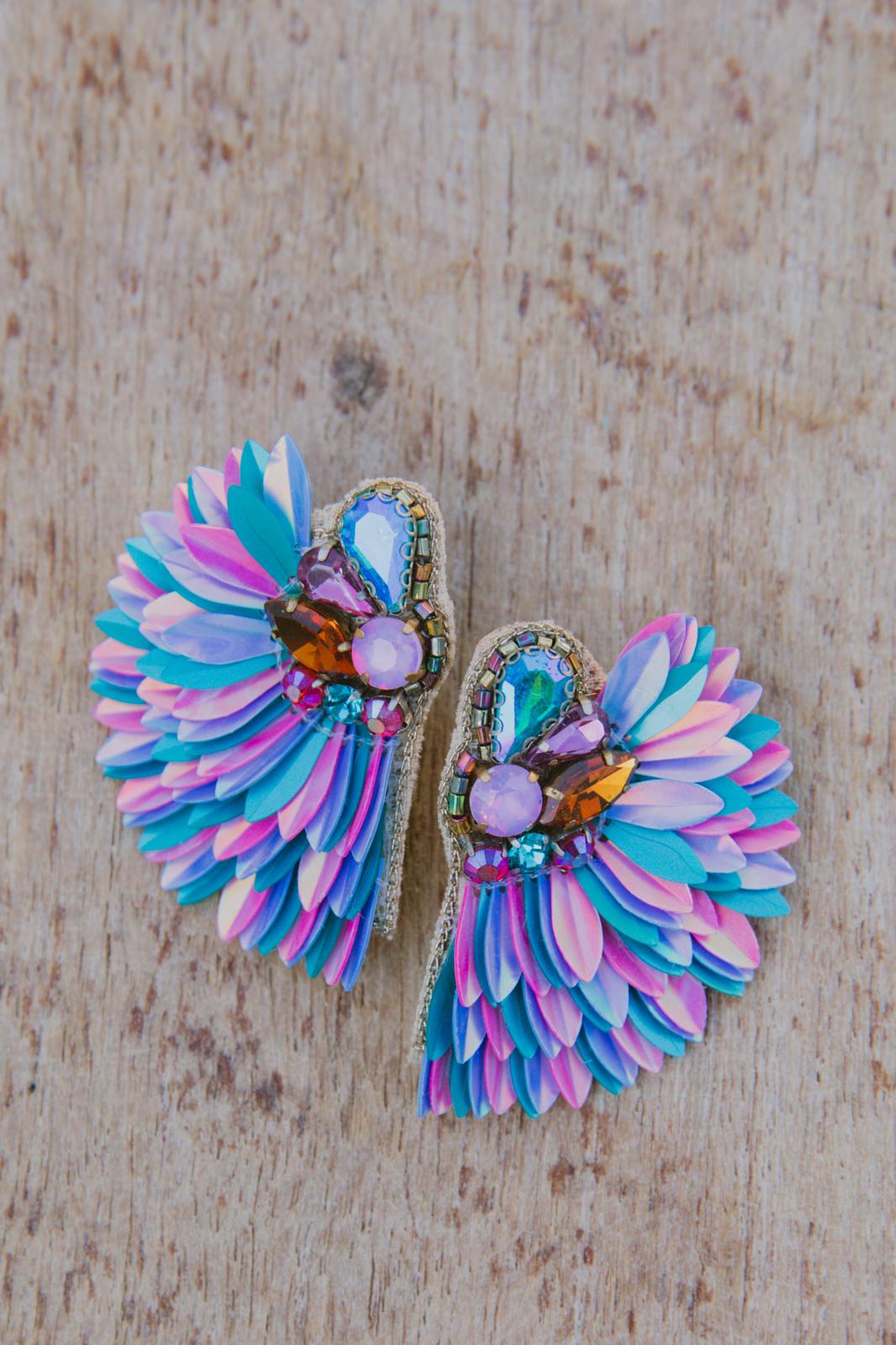 Boucles d'oreilles brodées ISÉE