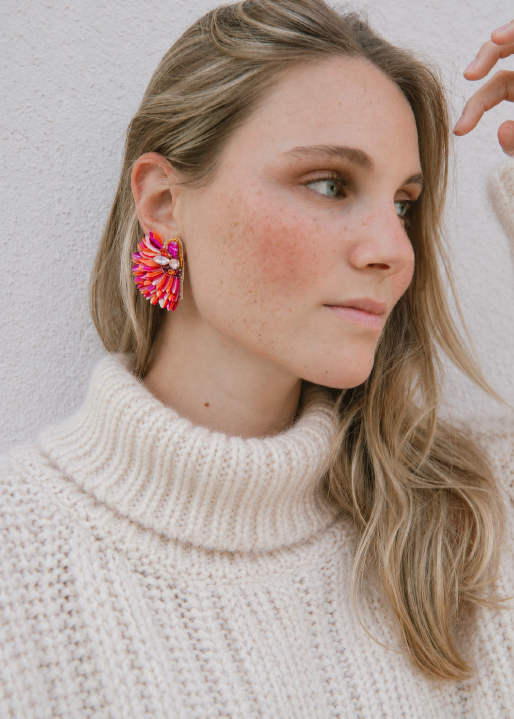 Boucles d'oreilles brodées ISÉE