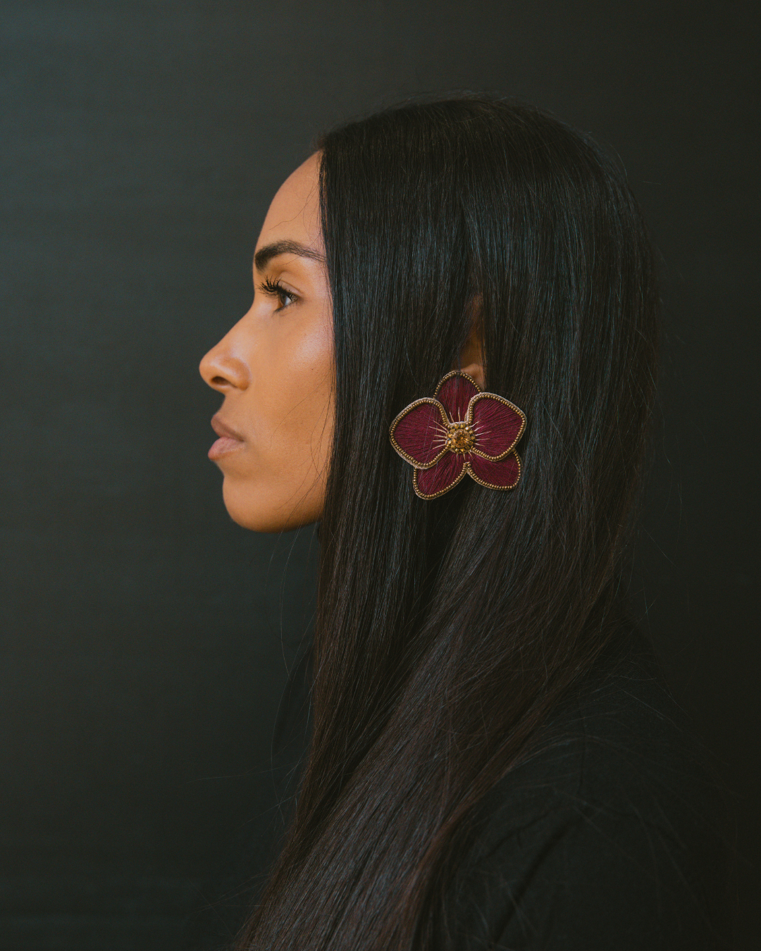 Boucles d'oreilles brodées Perlées ALMA