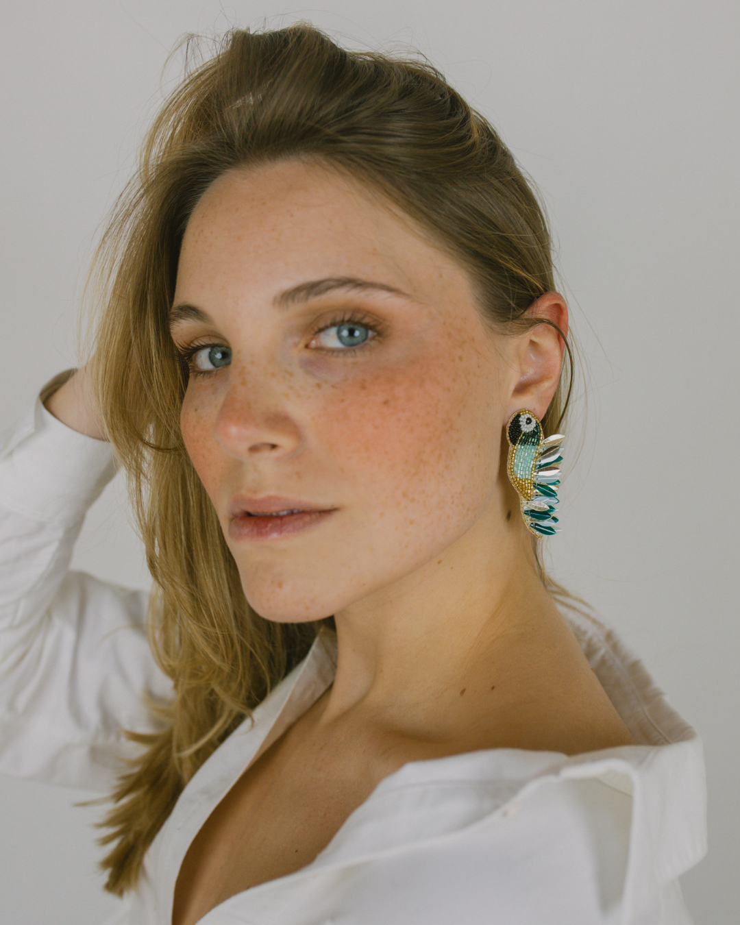 Boucles d'oreilles brodées Perlées ASHA