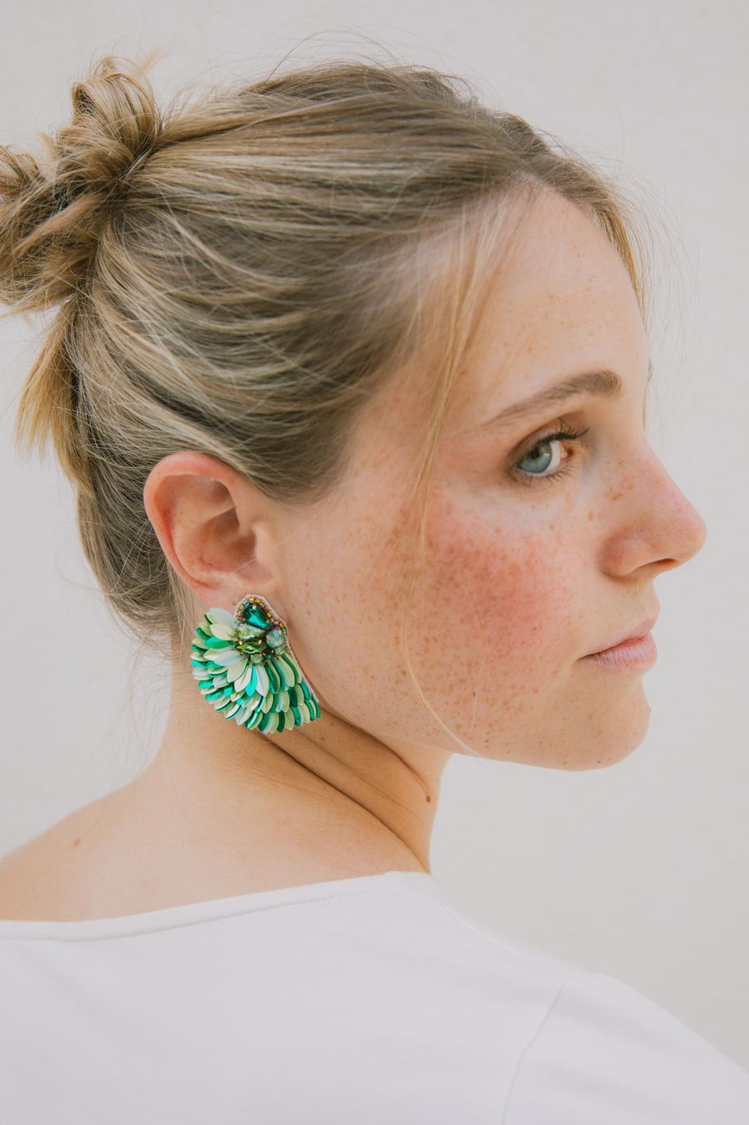 Boucles d'oreilles brodées ISÉE